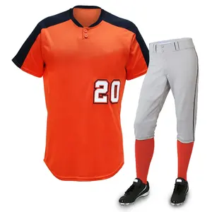 Pro Team OEM individuelles Softballtrikot Herren Kurzarm Anti-Rutsch einfarbig Fußballbekleidung Baseball-Anzug