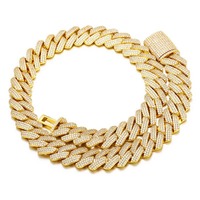 Chaîne cubaine en moissanite la plus vendue avec finition argentée et dorée, collier hip-hop disponible à bon prix