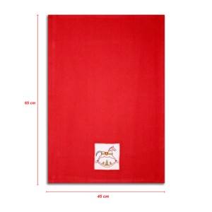 Serviette de cuisine de qualité supérieure avec broderie pour Noël, 100% coton, couleur rouge, pour usage en cuisine. - Product Image 5