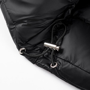 Veste d'hiver décontractée pour homme, noire, en duvet, avec capuche et fermeture éclair, coupe-vent - Product Image 6
