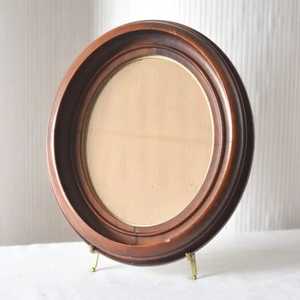 <b>Vintage</b> Round Dark Wood <b>Picture</b> <b>Frame</b> Oval Deep Mold Tabletop Photo <b>Frame</b> Wholesale Custom Antique Wooden <b>Frame</b> - Product Image 1
