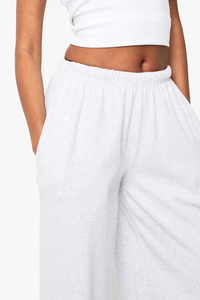 Women Wide Leg Sweatpants 100% Cotton High Waist Loose Fit Flame Logo Print Casual Autumn Wear Elastic Closure OEM Service - Product Image 5
