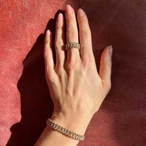 Diamond Gold Ball <b>Bracelets</b> Dual Chain Design Unique Luxury Lab Grown Bead Layering 6.5 Manufacturer 14K 18K <b>Solid</b> Gold 2.33 - Product Image 2