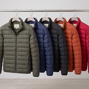 Veste d'hiver matelassée pour homme, col montant, fermeture éclair, rembourrage en polyester, coupe-vent, décontractée, couleur unie, coupe classique - Product Image 5