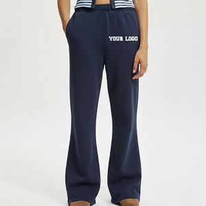 Pantalon de jogging pour femme en coton doux de qualité supérieure, style streetwear, taille élastique, couleur unie, style hip hop. - Product Image 1