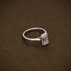 Bague de fiançailles pour femme en diamant de laboratoire taille émeraude serti clos, certifiée VVS2, bague de mariage solitaire en diamant, bijoux fins pour elle - Product Image 3