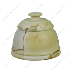 Wholesale Customized Luxury <b>Decorative</b> Teakwood Marble Candy <b>Jar</b> Hand Crafted Natural Stone Onyx And Marble <b>Jars</b> For Gift - Product Image 2