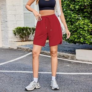 Shorts de sport pour femmes, yoga et course à pied, couleur unie, tie-dye, respirant, séchage rapide, polyester/coton écologique, coupe classique, décontracté - Product Image 6