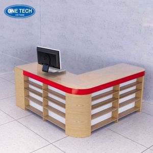 Mostrador de caja con superficie de vidrio / Escritorio de caja de vidrio templado Vietnam One Tech Combinación Libre 0.55m - Product Image 1