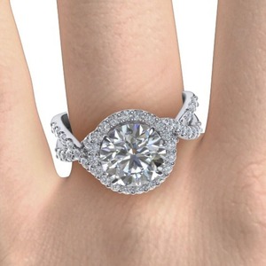 Anillo de Compromiso de Oro Blanco de 14K con Diamante Cultivado en Laboratorio Certificado por IGI GIA de 1.21 Quilates - Product Image 4