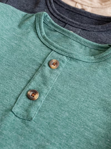 Boys Short Sleeve Knitted Cotton Solid Color Round Neck Casual T-Shirt - Product Image 5