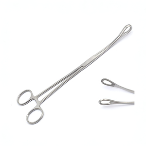 Pinzas de placenta Kelly (pinzas PPIUCD), esponja curva Manual dentada, reutilizable, 33cm, acero inoxidable alemán, libre de óxido, OB/GYN - Product Image 1