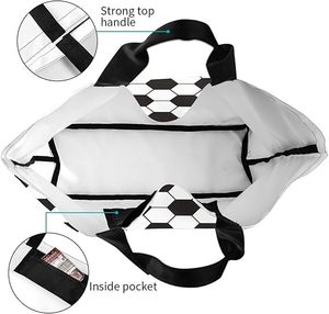 Soccer <b>Tote</b> <b>Bag</b> <b>Large</b> Capacity <b>Canvas</b> Football Print Carry <b>Bag</b> Reusable Shopping <b>Tote</b> Durable Sports Travel Use - Product Image 5
