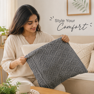 Luxury Boho Macrame Cushion <b>Cover</b> Handmade Cotton Woven Textured Decorative <b>Throw</b> Pillow Case Grey Vintage <b>Sofa</b> LivingRoom Decor - Product Image 4