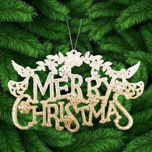 Décoration de Noël et du Nouvel An, rouge, or, vert, champagne doré, champagne argenté, sable doré, argent acrylique, ornement joyeux Noël - Product Image 3