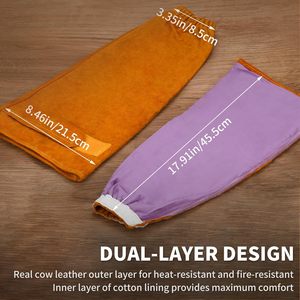 Mangas de Soldadura de Cuero Vacuno de Alta Calidad, Resistentes al Fuego y a los Cortes, Protección para Brazos de Trabajo Pesado, Colores Personalizables - Product Image 3
