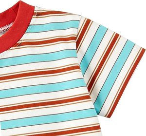 Camiseta de Algodón de Punto a Rayas Sostenible, Tejido Reciclado Suave de Lujo, Rayas Verticales, Camiseta Casual para Hombre, Precio de Fábrica - Product Image 6