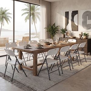 Chaises pliantes, lot de 2, robustes, ergonomiques, empilables, portables, en plastique, capacité de 330 lb - Product Image 4