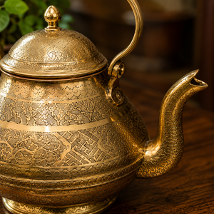 Handcrafted Engraved Brass <b>Tea</b> Kettle Traditional Brass Teapot Vintage <b>Arabic</b> Moroccan <b>Tea</b> Pot for Home Kitchen Hotel Decor - Product Image 5
