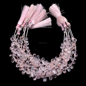 Perles de Morganite Naturelle Premium Lisses en Forme de Poire, Fil de 6 Pouces, Certifiées par un Certificat Tierce Partie, Faites à la Main pour la Fabrication de Bijoux - Product Image 2