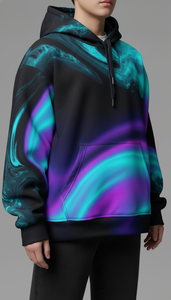 Sweat à capuche unisexe ample et décontracté pour l'hiver avec broderie et design sublimé sur toute la surface pour un style streetwear décontracté - Product Image 6