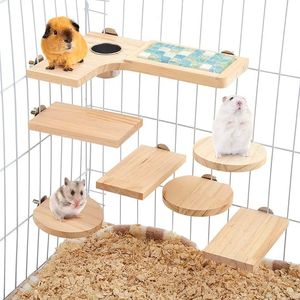 Set di 9 Gabbie in Legno con Fori Rotondi per Criceti, Accessori per Piccoli Animali - Product Image 1