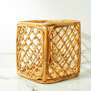 Scallop rattan <b>basket</b> stylish planter hand woven <b>plant</b> pot <b>baskets</b> home garden accessories - Product Image 4