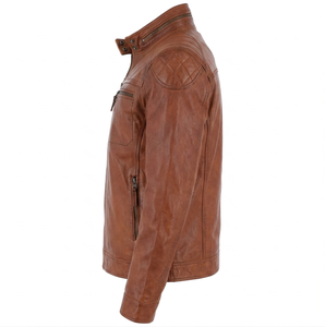 Hot Sale Men's Casual Loose <b>Leather</b> <b>Jacket</b> Lapel Zipper Men's <b>Leather</b> <b>Jacket</b> MEN'S GENUINE COWHIDE PREMIUM <b>LEATHER</b> <b>JACKET</b> - Product Image 4