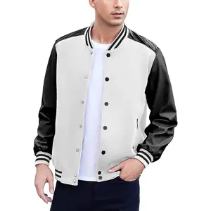 Chaquetas Varsity de Béisbol para Hombre con Mangas de Cuero, de Alta Calidad, Venta al Por Mayor, Fabricante OEM - Product Image 2