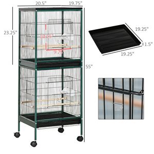 Grande Gabbia per Uccelli da Interno con Larghezza di 1,7 Piedi, Design a Voliera Multiporta per Canarini, Fringuelli, Conure 55 - Product Image 2