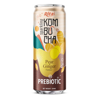Rita Sparkling Kombucha 320ml Saveur de mangue avec prébiotique OEM Vietnam Type de purée de boisson au thé fruité rafraîchissant exporté en boîte