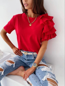 Custom Women's Formal Summer Tshirt 100% Cotton Breathable Crewneck <b>Short</b> Sleeve Printed Direct Garment Print - Product Image 4