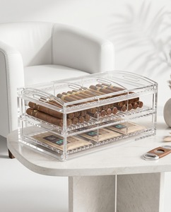 Boîte de rangement pour cigares et cigarettes en acrylique transparent moderne personnalisée avec un design écologique pré-assemblé pour une utilisation en intérieur - Product Image 5
