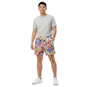 <b>Men's</b> Corduroy Print Drawstring <b>Shorts</b> Breathable Lightweight Vintage Casual Knee Length <b>Checkered</b> Pattern Mid Waist Design - Product Image 2