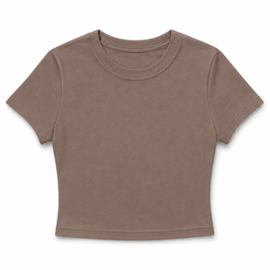 Camiseta Corta de Verano para Niñas, Cuello Redondo, Manga Corta, Tejido de Poliéster, Color Sólido, Ecológica, Informal, con Logotipo Personalizado, OEM, ODM - Product Image 5