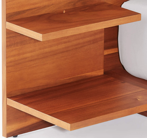 Base de Cama Flotante Moderna de Madera de Teca Sólida con Cabecera Integrada y Estante, Tamaño King Minimalista, Garantía de 3 Años - Product Image 4
