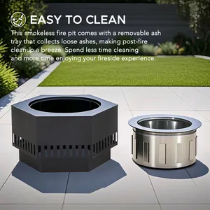 Calentador de exterior de acero inoxidable para barbacoa y hoguera a gas, hecho a mano, precio de fábrica al por mayor - Product Image 5