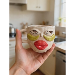 Eye Catching Handmade Ceramic <b>Mug</b> With Cartoon Face Design Matte Finish Novelty Gift <b>For</b> Party - Product Image 6