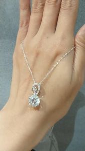 5ct Lab Diamond <b>Infinity</b> Pendant: 14K White <b>Gold</b> <b>Necklace</b> - Product Image 5