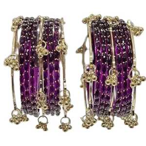 High Quality <b>Gold</b> Plated Kashmiri Jhumki Shining Ghungroo <b>Bangles</b> Wedding Party Wear Premium Wholesale Price - Product Image 1