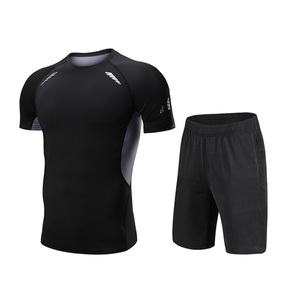 Vêtements de sport pour hommes, entraînement, gym, course à pied, shorts et t-shirt, ensembles deux pièces, matériaux respirants et anti-transpiration - Product Image 4