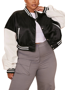 Custom High Quality Women's Men's Satin Varsity <b>Baseball</b> <b>Bomber</b> <b>Jacket</b> Hip Hop Style Reversible Waterproof Breathable Front for - Product Image 3