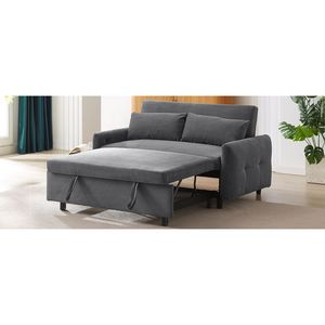 Divano Letto Moderno a 2 Posti da 146 cm con Letto Estraibile, Porte USB e Due Cuscini Decorativi, Divano con Ricarica USB - Product Image 5
