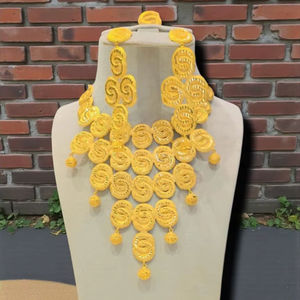 Ensemble de bijoux pour femmes AWAIS HOUSE S274-71 plaqué or 6g - Collier Bracelet Style Hip Hop avec accents de diamants Infinity - Product Image 1