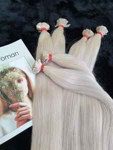 Vente directe du vendeur Meilleur prix Pré-collé kératine pointe plate Extensions de cheveux humains - Product Image 4