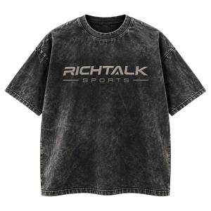 เสื้อยืดโอเวอร์ไซส์ผู้ชาย ผ้าฝ้าย พิมพ์ลายดิจิทัล สไตล์วินเทจ ลุคสบายๆ แขนสั้น คอกลม ผ้าเจอร์ซีย์ พิมพ์โลโก้ด้านหน้า ปรับแต่งได้ - Product Image 1