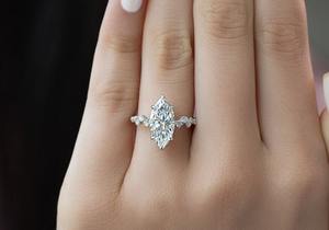 Moissanite 2CT Marquise Cut Diamond Solitaire <b>Ring</b> Original 925 Silver Fine Modern Style Gift For Anniversary Party Occasion Her - Product Image 1