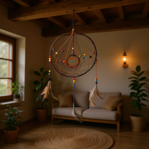 Atrapasueños Arcoíris con Péndulo, Decoración Tejida Colorida para Colgar en la Pared del Hogar - Product Image 3