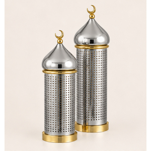 Adorno de Mesa Islámico de Acero Inoxidable con Diseño de Minarete de Ramadán, Cúpula Hueca de Mezquita, para Centro de Mesa de Eid Mubarak - Product Image 1