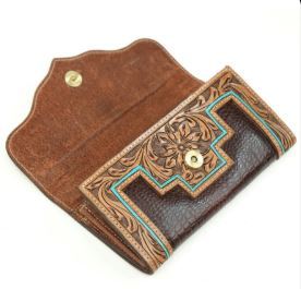 Cartera Elegante para Mujer con Solapa, Organizador Multibolsillos, Bolso de Mano, Cartera Larga con Acabado Brillante y Estilo Moderno - Product Image 3